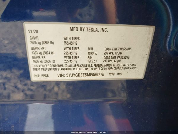 2021 TESLA MODEL Y — I9