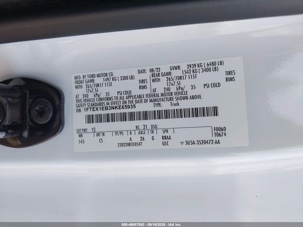 2022 FORD F-150 XL — I9