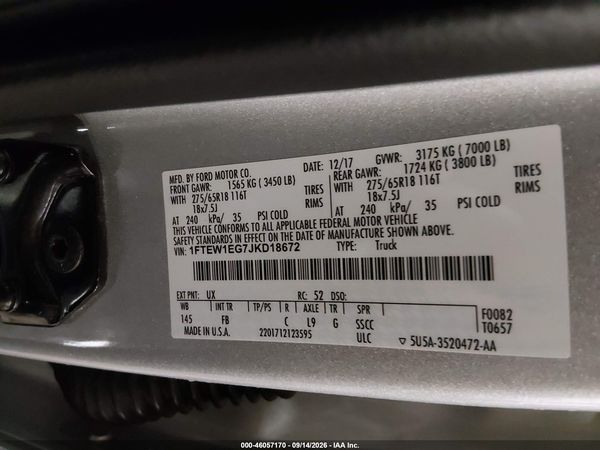 2018 FORD F-150 XLT — I9