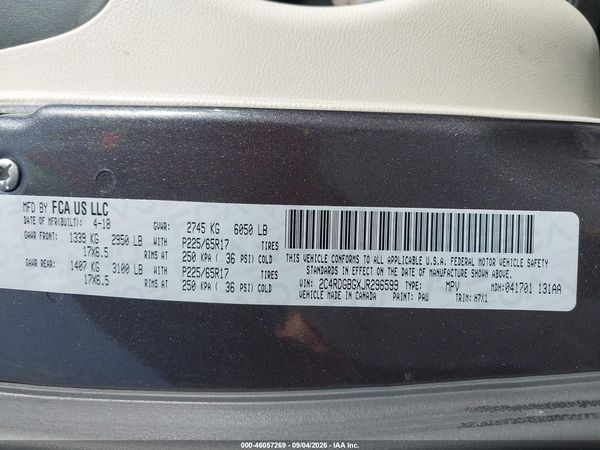 2018 DODGE GRAND CARAVAN SE — I9
