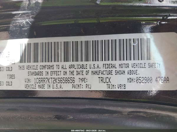 2019 RAM 1500 CLASSIC TRADESMAN  4X4 5'7 BOX — I9
