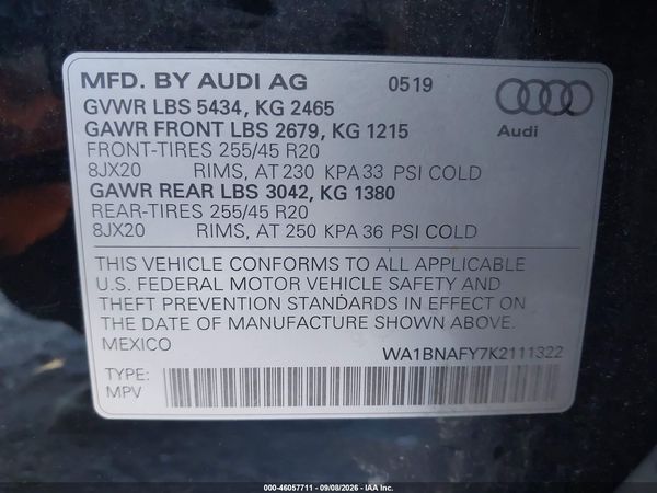 2019 AUDI Q5 45 PREMIUM — I9
