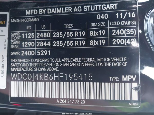 2017 MERCEDES-BENZ GLC 300 COUPE 4MATIC — I9