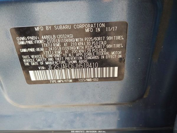2018 SUBARU FORESTER 2.5I PREMIUM — I9