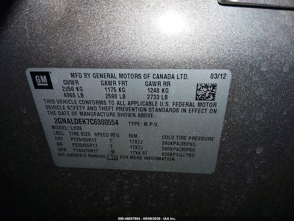 2012 CHEVROLET EQUINOX 1LT — I9