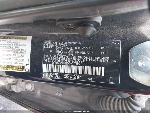 2017 TOYOTA 4RUNNER SR5 — I9