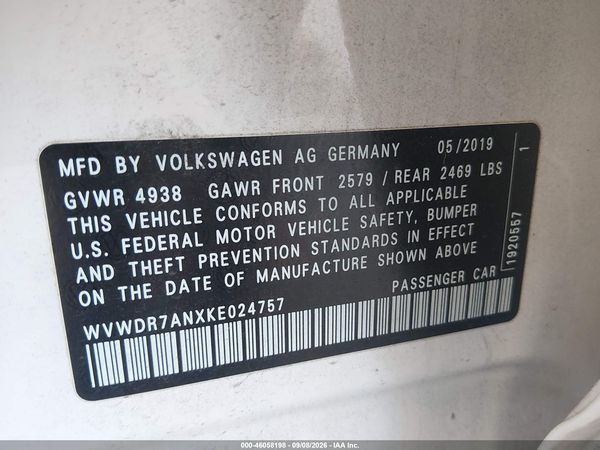 2019 VOLKSWAGEN ARTEON 2.0T SEL — I9