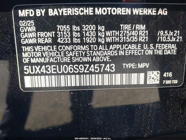 2025 BMW X5 PHEV XDRIVE50E — I9