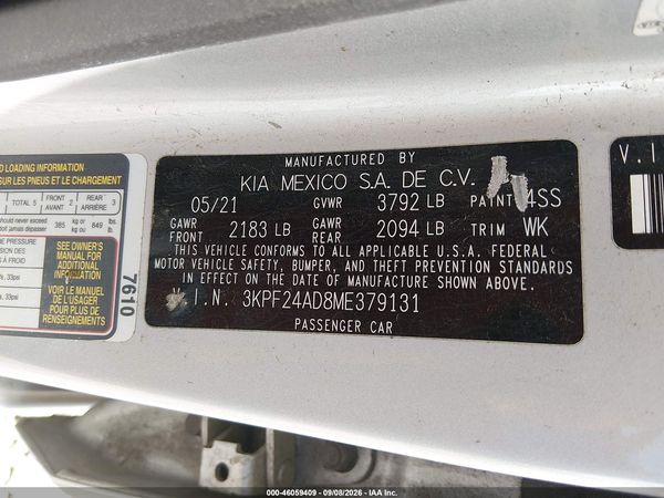 2021 KIA FORTE LXS — I9