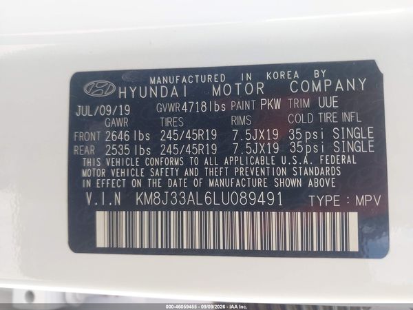 2020 HYUNDAI TUCSON SPORT — I9
