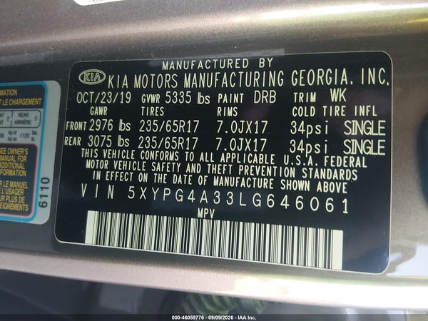 2020 KIA SORENTO 2.4L LX — I9