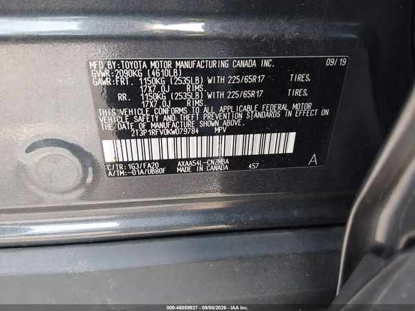2019 TOYOTA RAV4 XLE — I9