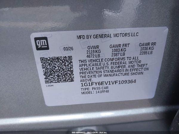 2027 CHEVROLET BOLT LT FWD — I9