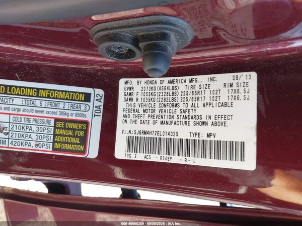 2014 HONDA CR-V EX-L — I9