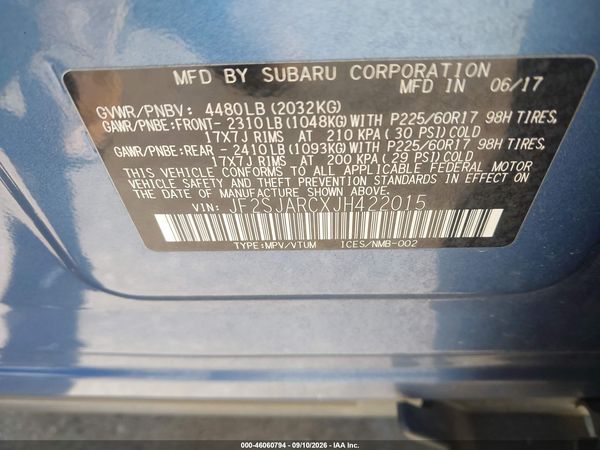2018 SUBARU FORESTER 2.5I LIMITED — I9
