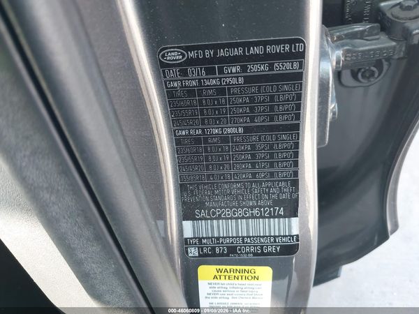 2016 LAND ROVER DISCOVERY SPORT SE — I9