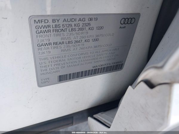 2020 AUDI Q3 — I9