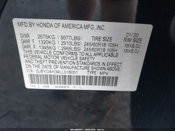 2020 ACURA MDX STANDARD