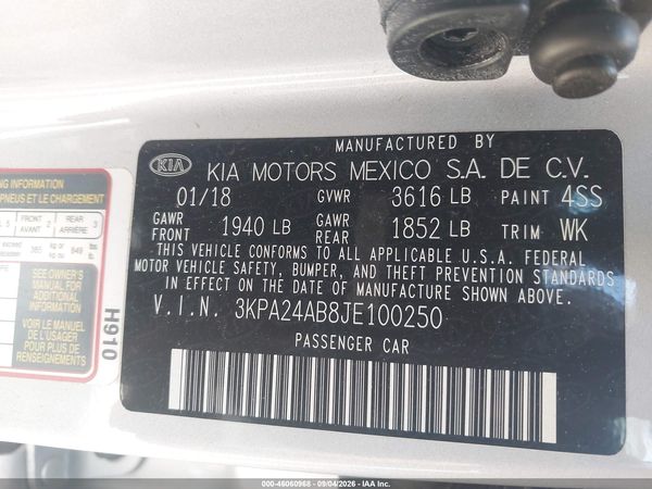 2018 KIA RIO S