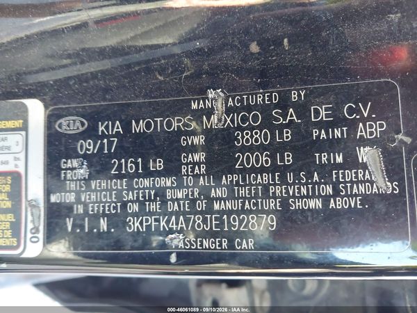 2018 KIA FORTE LX