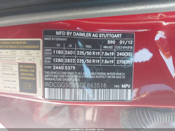2012 MERCEDES-BENZ GLK 350 GLK350 — I9
