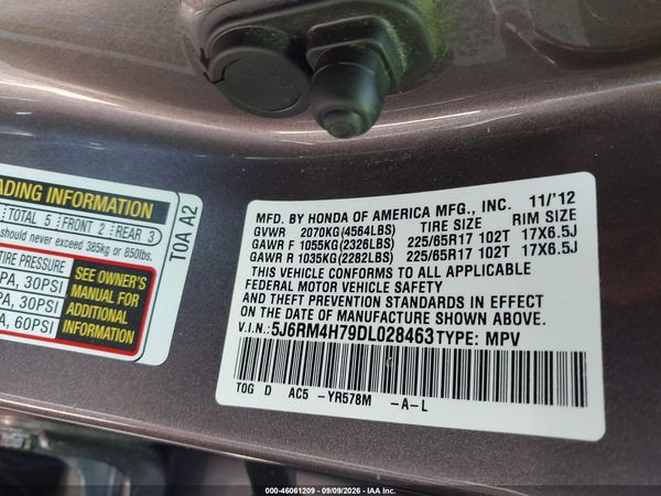 2013 HONDA CR-V EX-L