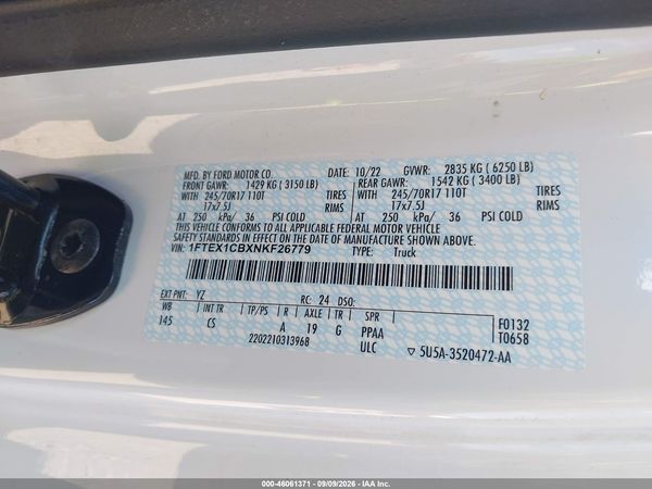 2022 FORD F-150 XL — I9