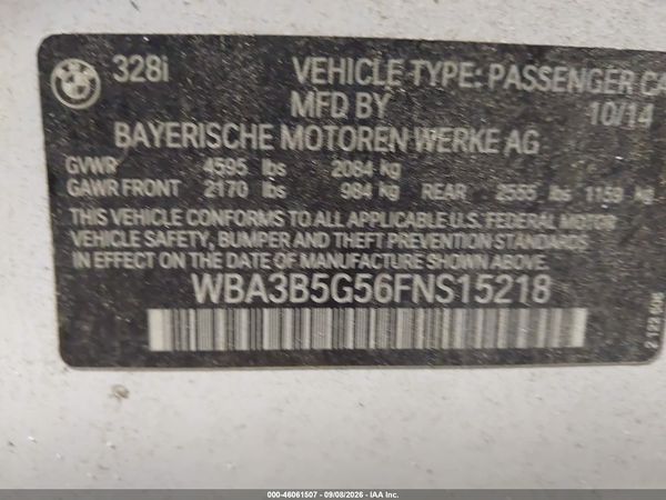 2015 BMW 328I XDRIVE — I9