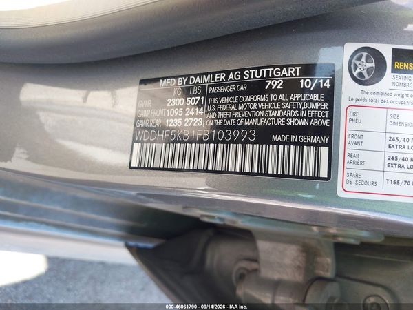 2015 MERCEDES-BENZ E 350 E350 — I9