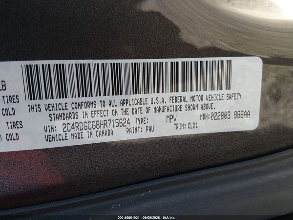 2017 DODGE GRAND CARAVAN SXT