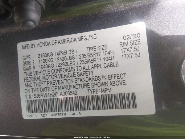 2020 HONDA CR-V 2WD LX