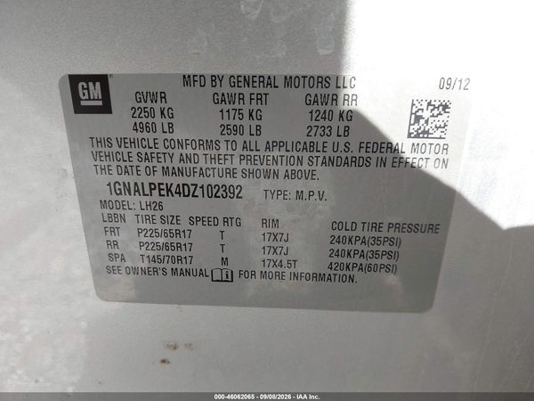 2013 CHEVROLET EQUINOX 2LT — I9