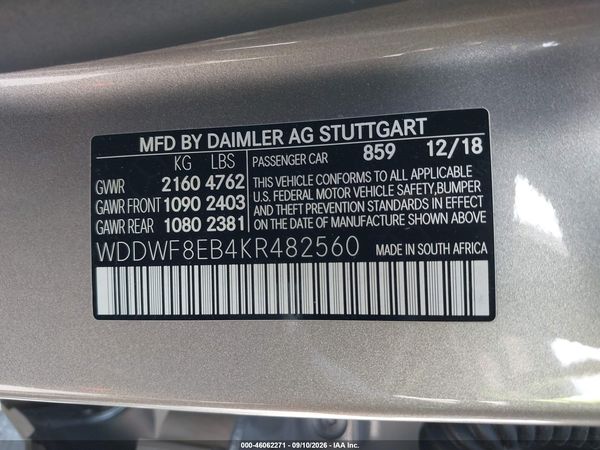 2019 MERCEDES-BENZ C 300 4MATIC — I9