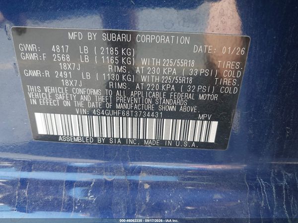 2026 SUBARU CROSSTREK SPORT — I9