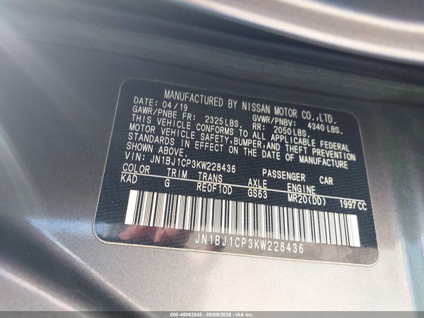 2019 NISSAN ROGUE SPORT S — I9