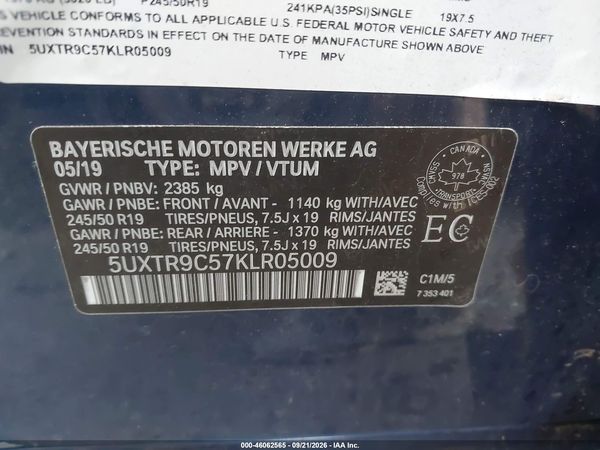 2019 BMW X3 XDRIVE30I — I9