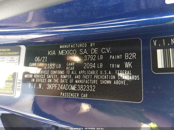 2021 KIA FORTE LXS — I9
