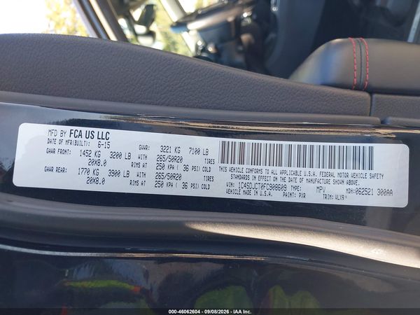 2015 DODGE DURANGO R/T — I9