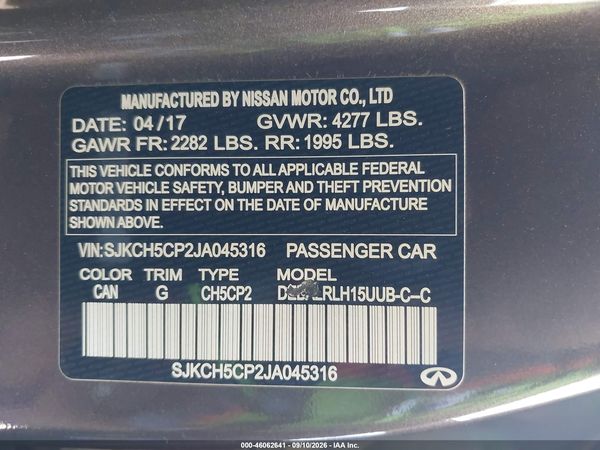 2018 INFINITI QX30 PREMIUM — I9
