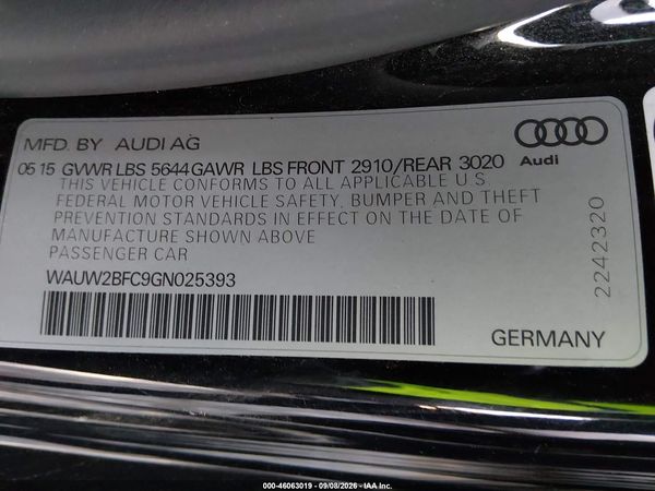 2016 AUDI S7 — I9