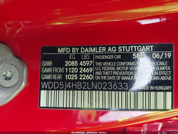 2020 MERCEDES-BENZ CLA 250 4MATIC — I9