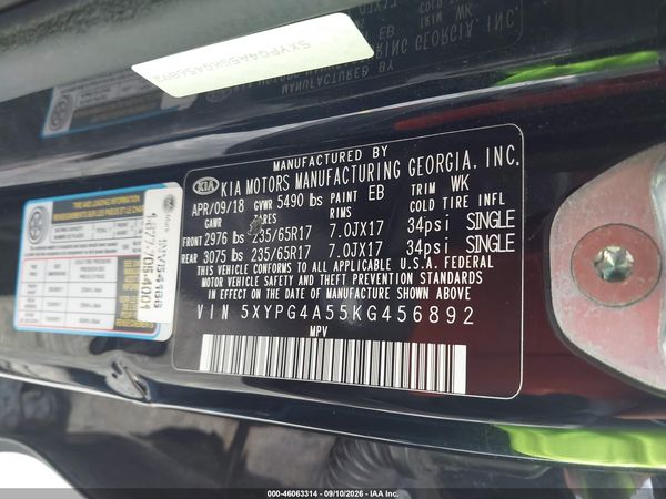 2019 KIA SORENTO 3.3L LX — I9