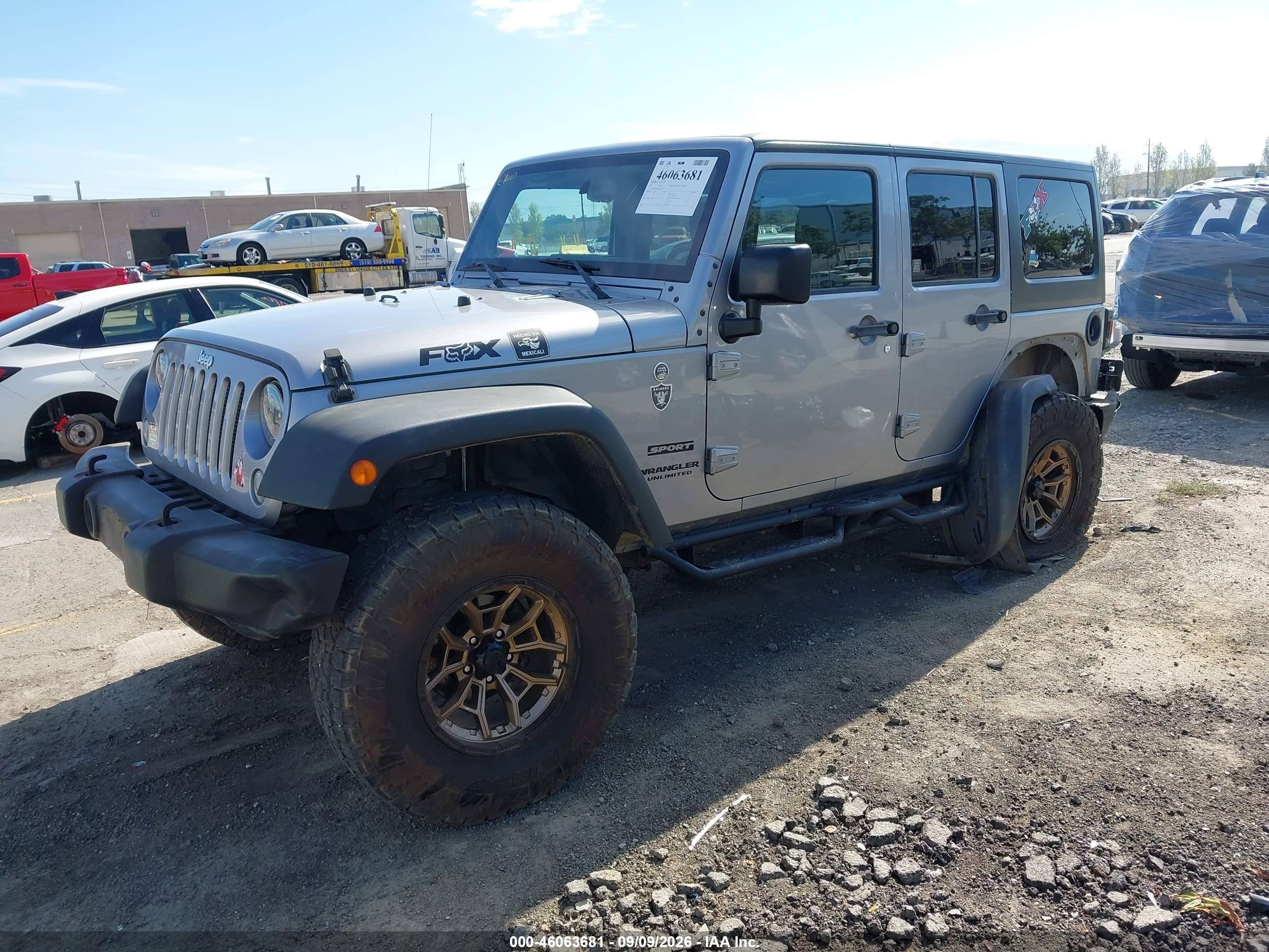 2017 JEEP WRANGLER UNLIMITED SPORT 4X4 — I2