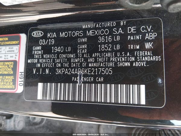 2019 KIA RIO LX — I9