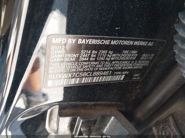 2012 BMW X3 XDRIVE35I — I9