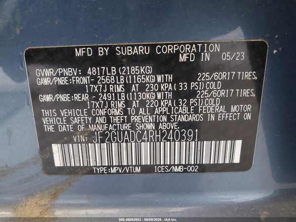 2024 SUBARU CROSSTREK PREMIUM — I9
