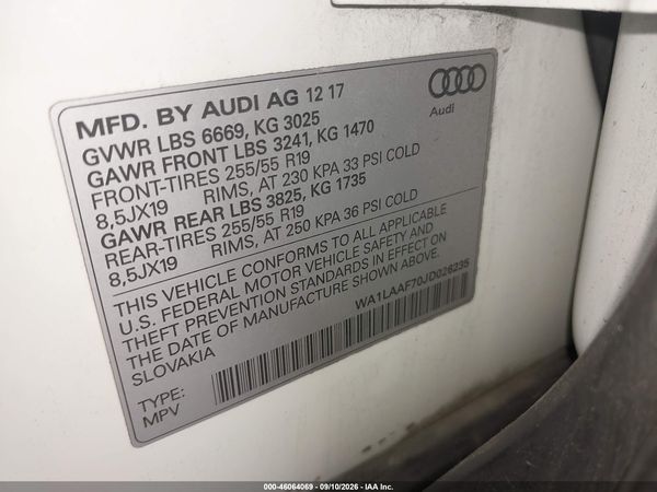 2018 AUDI Q7 3.0T PREMIUM