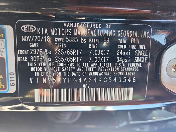2019 KIA SORENTO L, LX, S