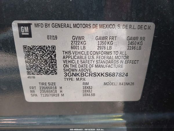 2019 CHEVROLET BLAZER 2LT — I9