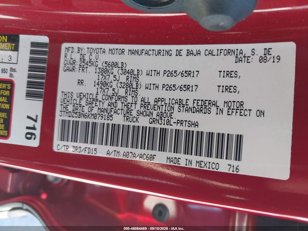 2019 TOYOTA TACOMA TRD SPORT — I9